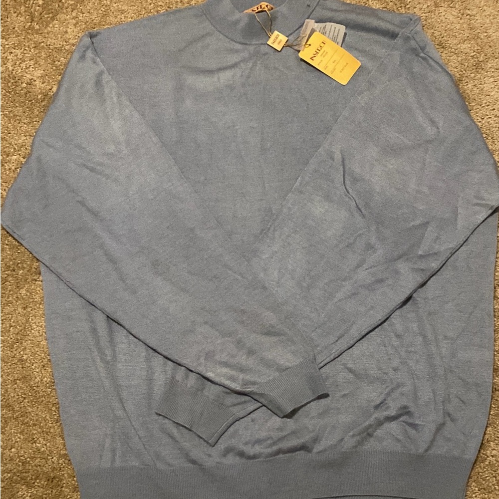 INSERCH ACRYLIC LIMITED EDITION
MOCK NECK SWEATER MENS 2XL
ITALY blue  MELANGE